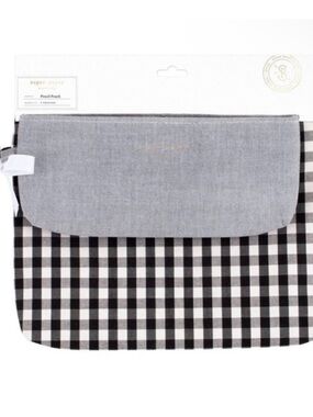 Sugar Paper Gray & Black Gingham Pencil Pouch